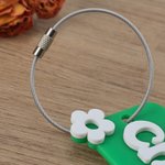 Personalized Flower Square Multicolour Acrylic Keychain Bag Charm with Name Birthday Christmas Party Gift for Friends Boys Girls