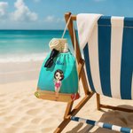 Serviette de Plage Super Absorbante Personnalisée avec Personnage et Nom Accessoire à Séchage Rapide de Voyage à la Plage Cadeau pour Enfant Famille