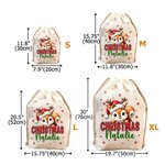 Personalized Santa Hat Deer Fantasy Unicorn Cute Animal Canvas Drawstring Gift Bag  with Name Christmas Gift for Family Friends