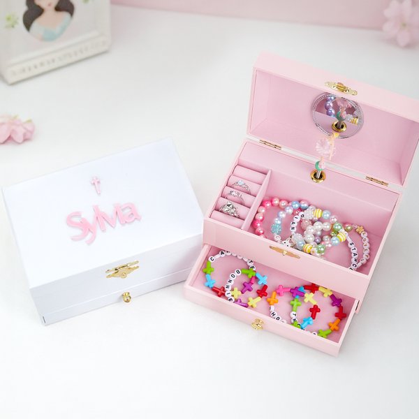 Personalizzato Ballerina Musicale Portagioie con Nome Specchio Trucco Uso Quotidiano Regalo di Compleanno per Ragazze Amanti del Balletto