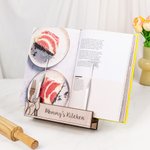 Personalisierte Rose Tulpe Glasmalerei Acryl Kochbuch Stand mit Text Weihnachten Geburtstag Geschenk für Kochen Liebhaber Backen Liebhaber