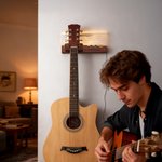 Personalized Wooden Musical Note LED Guitar Wall Mount Hanger with Engraved Name Home Decor Music Studio Birthday Gift for Guitar Player Lover