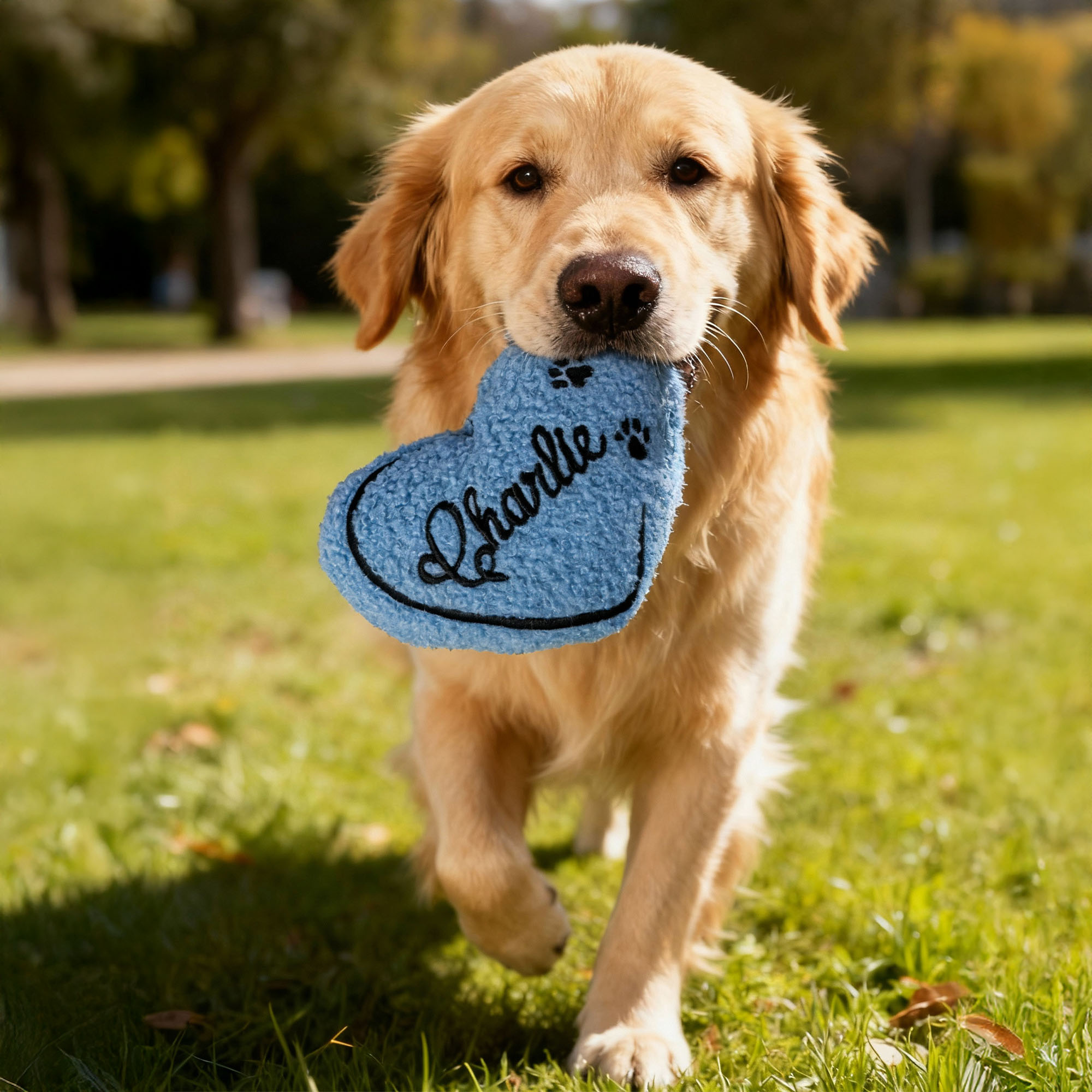 Jouet pour animaux de compagnie avec coeur brodé et nom Cadeau d'anniversaire et de Noël pour le propriétaire de l'animal, l'amoureux et le nouveau chiot.