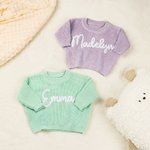 Personalisierte Multicolor weichen warmen Pullover mit Namen täglich tragen Geburtstag Weihnachten Geschenk für Kleinkinder Kinder