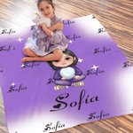 Manta suave personalizada con personaje de dibujos animados estrella multicolor y nombre regalo de cumpleaños y Navidad para familia y niños