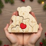 Rompecabezas de madera personalizado con familia de koalas y 2-5 nombres grabados decoración de escritorio regalo de aniversario para la familia