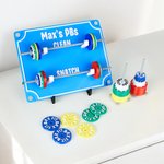 Personalized Coloured Removable Mini Barbells Weightlifting Tracking Board with Text Home Gym Gift for Coaches Fitness Lovers