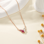 Personalized Butterfly Birthstone Necklace Dainty Jewelry Christmas Birthday Anniversary Gift for Mother Women