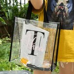 Gepersonaliseerde Duidelijke Waterdichte Naam Initiaal Unisex Tote Tassen Grote Capaciteit Stadion Tassen Verjaardag Kerstcadeau voor Vrienden