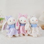 Peluche lapin avec noeud personnalisé et nom pailleté Cadeau d'anniversaire et de fête pour les enfants