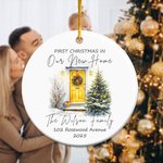 Personalized Christmas House Door Ceramic Ornament with Names Address and Year Home Decor Christmas Gift for Family Friends New Home Movers