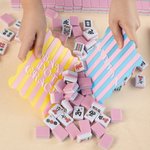 Personlig 3D-tryckt randig design med skulpterad kant Mahjong-blandare med namn Mahjong-spelkväll Födelsedagspresent för Mahjong-entusiaster