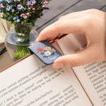 Personalized Birth Flower Magnetic PU Leather Bookmark Clip with Name Christmas Birthday Gift for Reading Lovers Bookworms