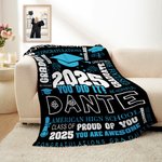 Personnalisé Class of 2025 You Did It Graduation Cap Soft Throw Blanket with Name and Year Home Decor Graduation Party Gift for Graduates