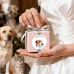 Personalized Cute Pet Photo Waterproof Sticker with Name Wedding Party Gift Decoration for Newlyweds