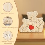 Rompecabezas de madera personalizado con familia de koalas y 2-5 nombres grabados decoración de escritorio regalo de aniversario para la familia
