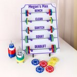 Personalized Coloured Removable Mini Barbells Weightlifting Tracking Board with Text Home Gym Gift for Coaches Fitness Lovers