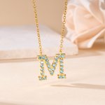 Personalized Birthstone Initial Pendant Necklace Dainty Jewellery Christmas Birthday Gift for Women