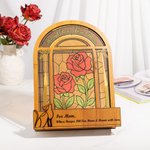 Personalisierte Rose Tulpe Glasmalerei Acryl Kochbuch Stand mit Text Weihnachten Geburtstag Geschenk für Kochen Liebhaber Backen Liebhaber
