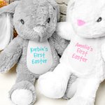 Personlig första påsk plysch kanin leksak med namn påsk baby shower present för nyfödda barn