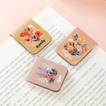 Personalized Birth Flower Magnetic PU Leather Bookmark Clip with Name Christmas Birthday Gift for Reading Lovers Bookworms