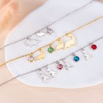 Personalised Mom and Baby Dinosaur Necklace with Birthstone Christmas Birthday Anniversary Gift for Women