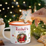 Tasse en émail personnalisée avec nom et titre Cadeau de Noël pour les enfants, la famille et les amis