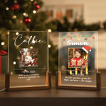 Personalised Multi-Theme Soft Glow Acrylic LED Night Light with Photo Text and Wooden Base In Loving Memory Christmas Birthday Gift for Friends Family