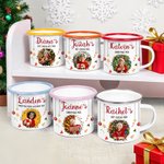 Tasse en émail personnalisée avec nom et titre Cadeau de Noël pour les enfants, la famille et les amis