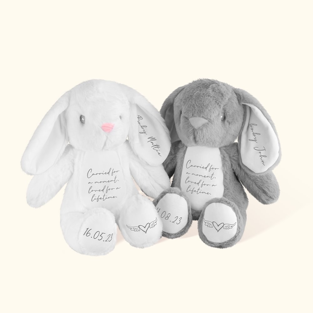Personalizzato carino coniglietto morbido peluche In amorevole memoria di angelo Baby Comforter Doll Baby Infant Loss Keepsake Miscarriage Memorial Gi