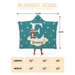 Personalised Forest Animal Cloud Star Multicolour Soft Hooded Blanket with Initial and Name Birthday Christmas Party Gift for Boys Girls