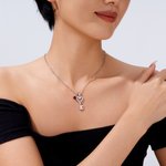 Personalized Dainty Heart Key Necklace with Birthstone Initial Christmas Valentine's day Birthday Anniversary Gift for Women Girlfriends Wives