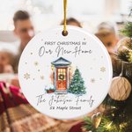 Personalized Christmas House Door Ceramic Ornament with Names Address and Year Home Decor Christmas Gift for Family Friends New Home Movers