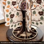 Personalised Wooden Family Tree Birthday Calendar Ornament with Photo and Names Text Home Decor Christmas Gift for Family