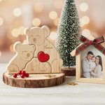 Rompecabezas de madera personalizado con familia de koalas y 2-5 nombres grabados decoración de escritorio regalo de aniversario para la familia