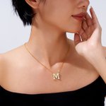 Personalized Birthstone Initial Pendant Necklace Dainty Jewellery Christmas Birthday Gift for Women