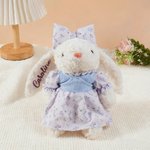 Peluche lapin avec noeud personnalisé et nom pailleté Cadeau d'anniversaire et de fête pour les enfants