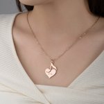 Personalised Heart Music Note Necklace with Name Dainty Jewellery Graduation Birthday Gift for Music Lovers