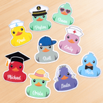 Personalized Cartoon Little Yellow Duck Fridge Magnet with Name and Profession Refrigerator Decor Birthday Christmas Gift for Family Friends