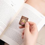 Personalized Cartoon Reading Character PU Leather Magnetic Bookmark Clip with Name and Text Birthday Christmas Gift for Kids Friends Book Lovers