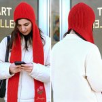 Personalized Multicolor Embroidered Birth Flower Warm 2-in-1 Knit Hooded Scarf with Name Birthday Gift for Woman Man Family