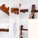 Personalized Wooden Musical Note LED Guitar Wall Mount Hanger with Engraved Name Home Decor Music Studio Birthday Gift for Guitar Player Lover