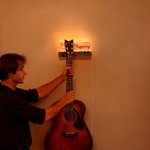 Personalized Wooden Musical Note LED Guitar Wall Mount Hanger with Engraved Name Home Decor Music Studio Birthday Gift for Guitar Player Lover