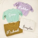 Personalisierte Multicolor weichen warmen Pullover mit Namen täglich tragen Geburtstag Weihnachten Geschenk für Kleinkinder Kinder
