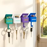 Personalised Multicolor 3D-Printed Wall Key Holder with Name and Photo House Decor Birthday Housewarming Gift for Family Friends