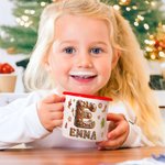 Personalized Gingerbread Candy Initial 12 oz Enamel Mug with Name Daily Use Christmas Gift for Kid Family