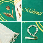 Personalized Elegant Couple Prayer Mat Prayer Rosary with Name and Text Set of 2 Ramadan Eid Islamic Wedding Gift for Couples