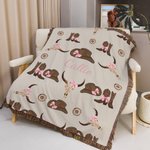 Personalised Cowboy Hat Boots Cow Skull Soft Throw Blanket with Tassels and Name Home Decor Birthday Christmas Gift for Cowboy Cowgirl