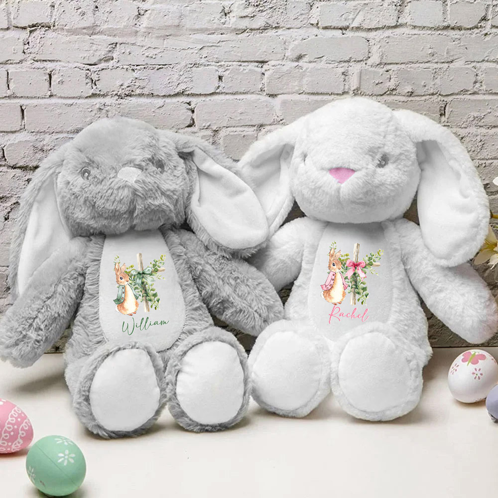 Peluche lapin de Pâques personnalisée avec nom Cadeau d'anniversaire de Pâques pour enfants