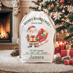 Personalised Cute Santa Claus Snowman Animal Drawstring Gift Bag with Name Christmas Gift for Family Kids